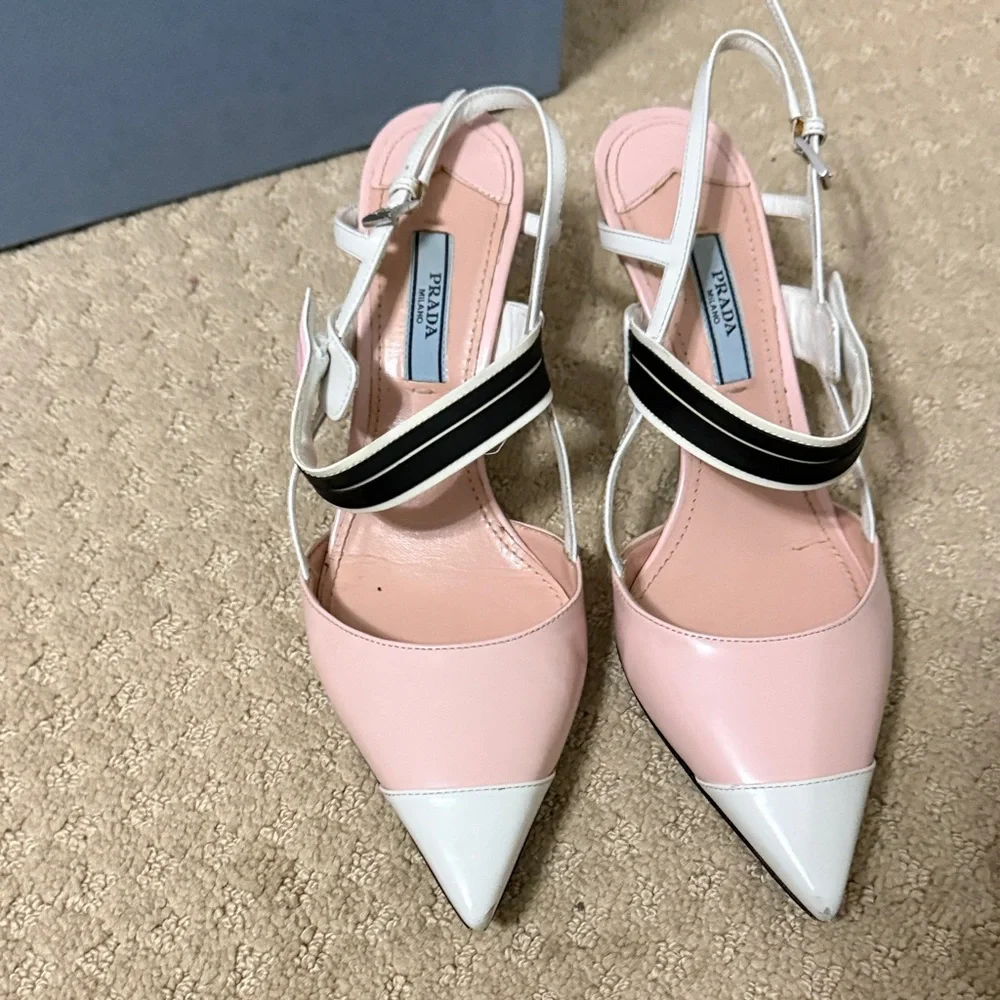 Prada Pink and White Women's Shoes - Picture 1 of 6
